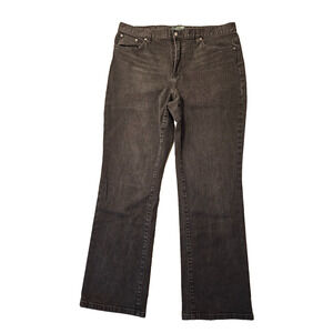 Lauren Jeans Co Womens Size 16 Classic Straight Denim Jeans Black Stretch